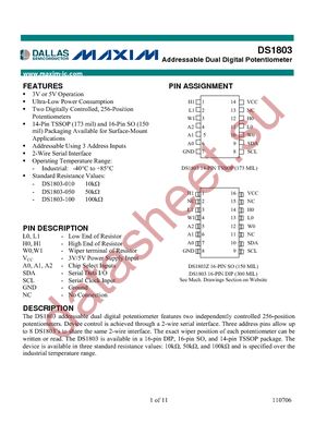 DS18030-010+ datasheet  